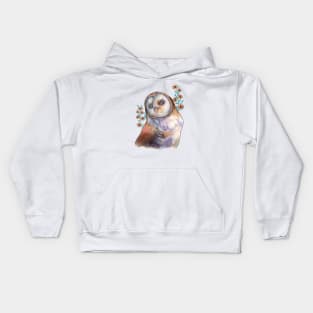 Floral Owl Design Kids Hoodie